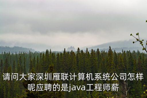 請問大家深圳雁聯(lián)計算機系統(tǒng)公司怎樣呢應聘的是java工程師薪