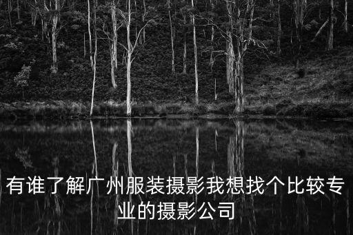 有誰了解廣州服裝攝影我想找個比較專業的攝影公司