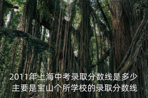 2011年上海中考錄取分?jǐn)?shù)線是多少 主要是寶山個(gè)所學(xué)校的錄取分?jǐn)?shù)線