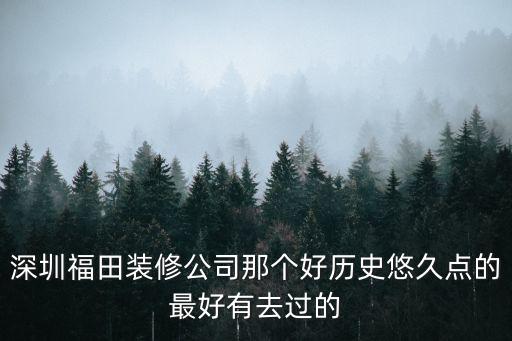 深圳福田裝修公司那個好歷史悠久點的最好有去過的