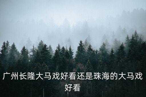 廣州大馬戲，廣州長隆國際大馬戲門票多少