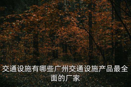 交通設施有哪些廣州交通設施產品最全面的廠家