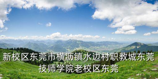 新校區東莞市橫瀝鎮水邊村職教城東莞技師學院老校區東莞