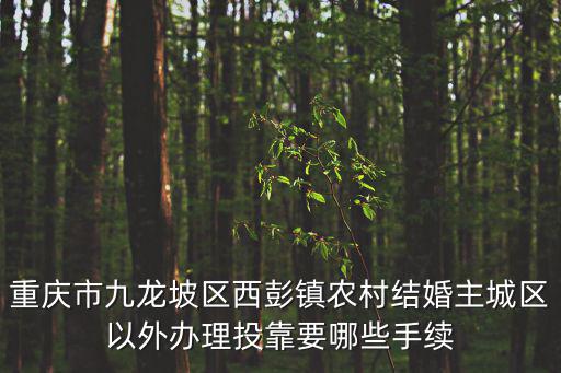 重慶市九龍坡區西彭鎮農村結婚主城區以外辦理投靠要哪些手續