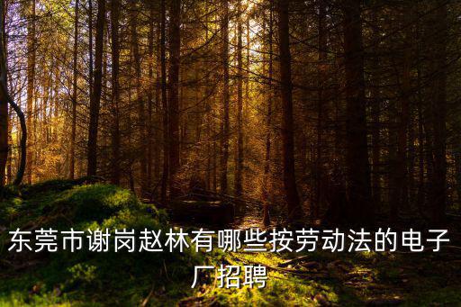 東莞國豪電子有限公司招聘，東莞哪些電子廠招聘普工