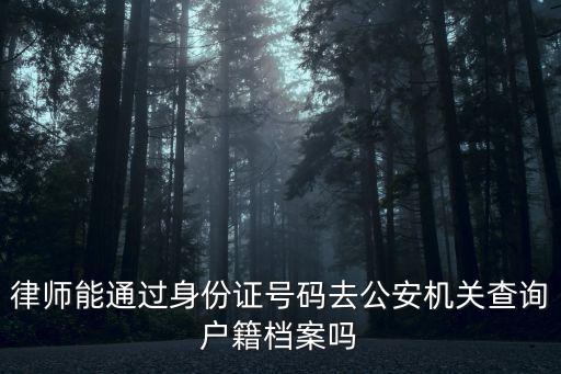 律師能通過身份證號(hào)碼去公安機(jī)關(guān)查詢戶籍檔案嗎