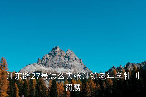 江東路27號怎么去張江鎮老年學牡刂罰贗