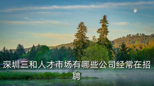 深圳三和人才市場有哪些公司經常在招聘