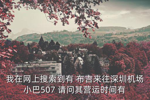 深圳 小巴507，請問大家深圳寶安國際機場小巴507在機場的哪里出了機場怎么找到