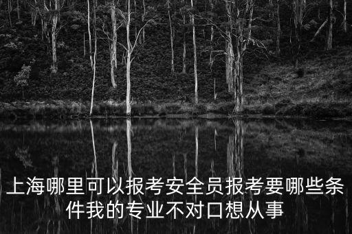 上海哪里可以報考安全員報考要哪些條件我的專業不對口想從事