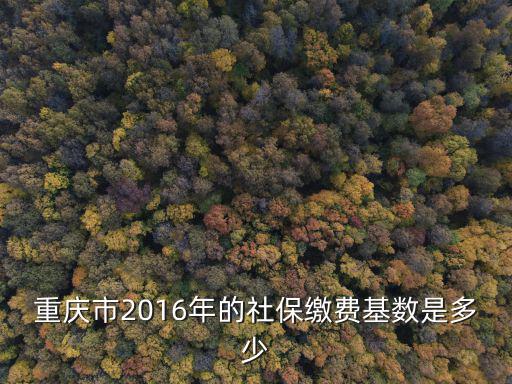 重慶市2016年的社保繳費(fèi)基數(shù)是多少