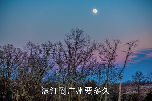 湛江到廣州要多久