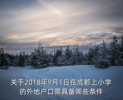 關于2018年9月1日在成都上小學的外地戶口需具備哪些條件