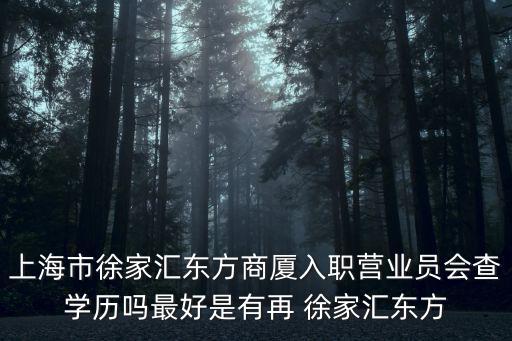 上海市徐家匯東方商廈入職營業員會查學歷嗎最好是有再 徐家匯東方