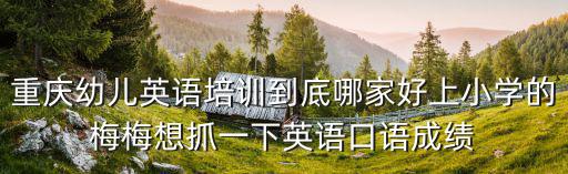 重慶幼兒英語培訓到底哪家好上小學的梅梅想抓一下英語口語成績