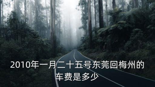 2010年一月二十五號東莞回梅州的車費是多少