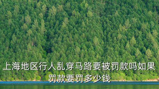 上海地區(qū)行人亂穿馬路要被罰款嗎如果罰款要罰多少錢
