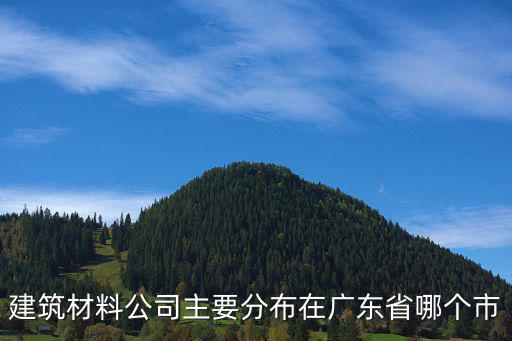 建筑材料公司主要分布在廣東省哪個市