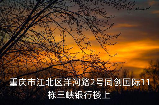 重慶市江北區洋河路2號同創國際11棟三峽銀行樓上