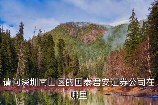 請問深圳南山區的國泰君安證券公司在哪里