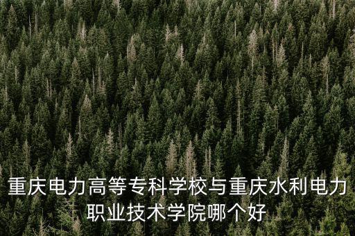 重慶電力高等專科學校與重慶水利電力職業技術學院哪個好