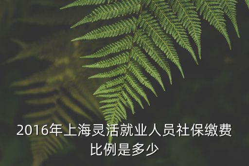 2016年上海靈活就業人員社保繳費比例是多少