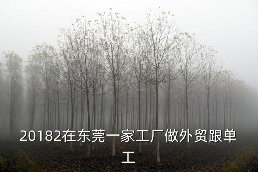20182在東莞一家工廠做外貿跟單工
