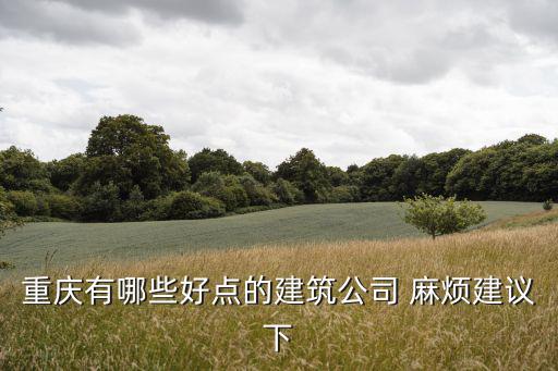 重慶有哪些好點的建筑公司 麻煩建議下