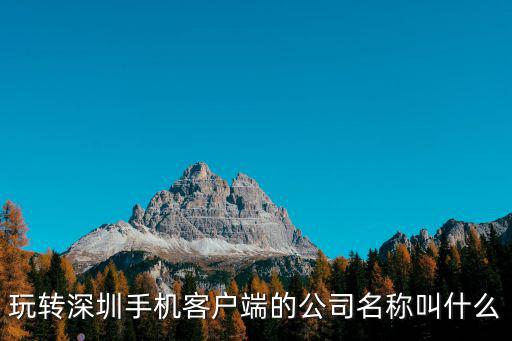 玩轉深圳手機客戶端的公司名稱叫什么