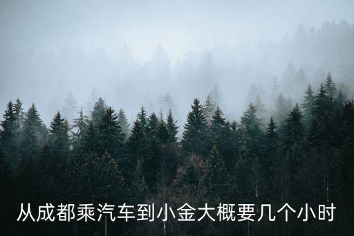 從成都乘汽車到小金大概要幾個小時
