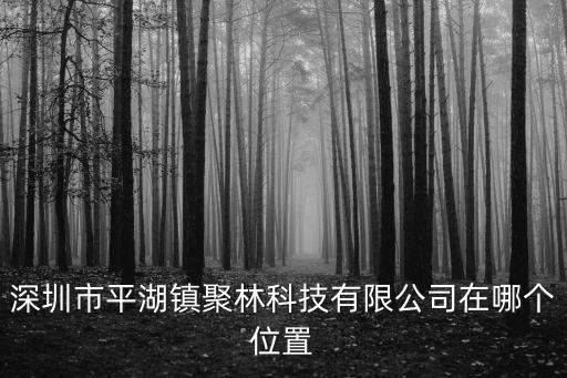 深圳市平湖鎮(zhèn)聚林科技有限公司在哪個位置