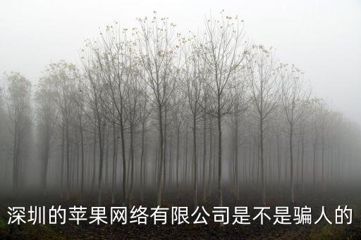 深圳的蘋果網絡有限公司是不是騙人的