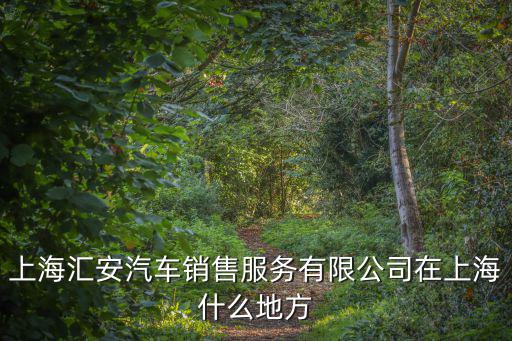 上海匯安汽車銷售服務有限公司在上海什么地方