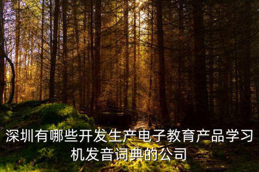 深圳有哪些開發(fā)生產(chǎn)電子教育產(chǎn)品學(xué)習(xí)機(jī)發(fā)音詞典的公司