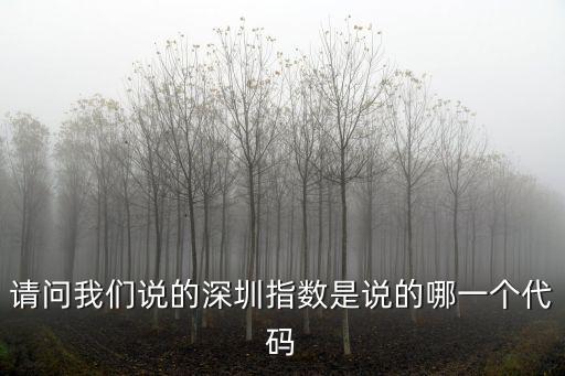 請問我們說的深圳指數是說的哪一個代碼