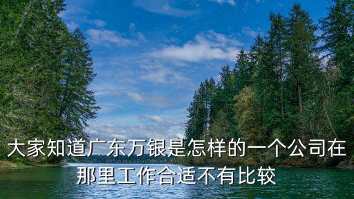 大家知道廣東萬銀是怎樣的一個公司在那里工作合適不有比較