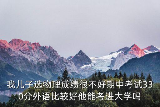 我兒子選物理成績很不好期中考試330分外語比較好他能考進大學嗎