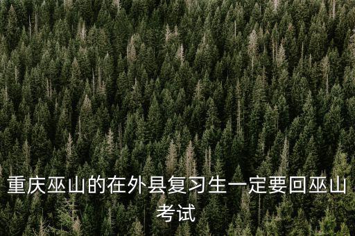 重慶市巫山縣抱龍鎮中學，重慶巫山的在外縣復習生一定要回巫山考試