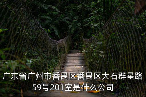 廣東省廣州市番禺區番禺區大石群星路59號201室是什么公司