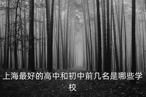 上海最好的高中和初中前幾名是哪些學校