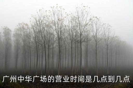廣州中華廣場的營業時間是幾點到幾點