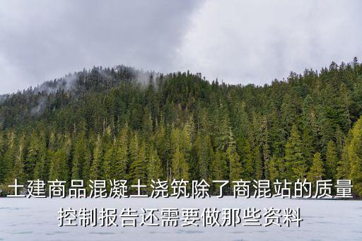 土建商品混凝土澆筑除了商混站的質量控制報告還需要做那些資料