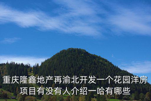重慶市園丁夢苑項目介紹，重慶隆鑫地產再渝北開發一個花園洋房項目有沒有人介紹一哈有哪些