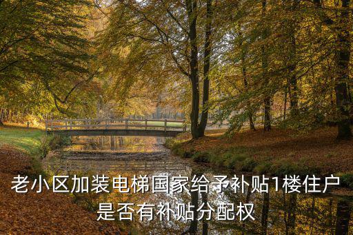 老小區(qū)加裝電梯國(guó)家給予補(bǔ)貼1樓住戶是否有補(bǔ)貼分配權(quán)