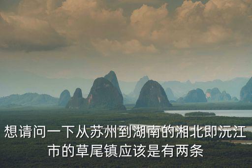 想請(qǐng)問(wèn)一下從蘇州到湖南的湘北即沅江市的草尾鎮(zhèn)應(yīng)該是有兩條