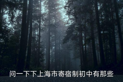 問一下下上海市寄宿制初中有那些