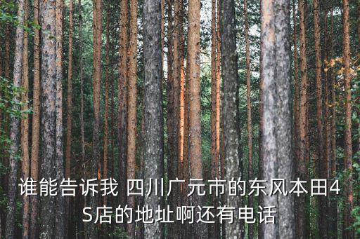 誰能告訴我 四川廣元市的東風本田4S店的地址啊還有電話