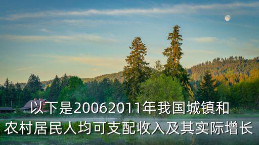 以下是20062011年我國城鎮和農村居民人均可支配收入及其實際增長