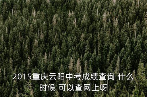 2015重慶云陽中考成績查詢 什么時候 可以查網(wǎng)上呀