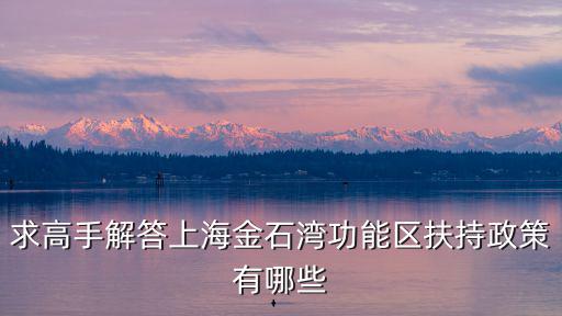 求高手解答上海金石灣功能區(qū)扶持政策有哪些